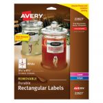 Removable Durable White Rectangle Labels, Inkjet/Laser Printers, 3.5 x 4.75, White, 4/Sheet, 8 Sheets/Pack