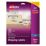 Matte Clear Shipping Labels, Inkjet Printers, 8.5 x 11, Clear, 25/Pack