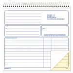 Spiralbound Service Invoices, 8 1/2 x 7-3/4, Two-Part Carbonless, 50 Sets/Book