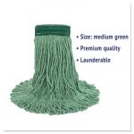Super Loop Wet Mop Head, Cotton/Synthetic, Medium Size, Green