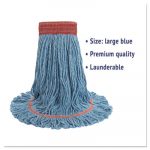 Super Loop Wet Mop Head, Cotton/Synthetic, Large Size, Blue