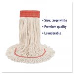 Super Loop Wet Mop Head, Cotton/Synthetic, Large Size, White