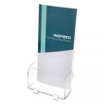 Foldem-Up 6-Pocket Literature Holder, Leaflet, 4.38w x 2.25d x 7.25h, Clear