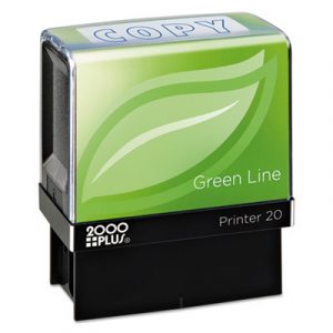 Green Line Message Stamp, Copy, 1 1/2 x 9/16, Blue