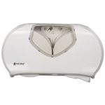 Twin Jumbo Bath Tissue Dispenser, 19 1/4 x 6 x 12 1/4, White/Clear