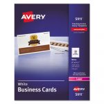Printable Microperf Business Cards, Laser, 2 x 3 1/2, White, Uncoated, 2500/Box