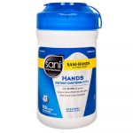 Hands Instant Sanitizing Wipes, 6 x 5, White, 150/Canister