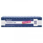 Transparent Tape, 3/4" x 1000", 1" Core, Clear, 12/Pack