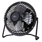 Mini Personal Cooling Fan, 4", Steel, Black