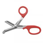Stainless Steel Office Snips, 7" Long, Red