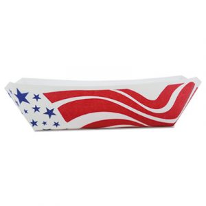 American Flag Paper Food Baskets, Red/White/Blue, 1 lb Capacity, 1000/Carton