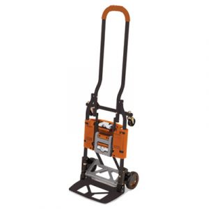 2-in-1 Multi-Position Hand Truck and Cart, 16.63 x 12.75 x 49.25, Gray/Orange