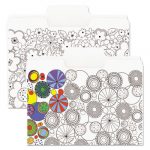 SuperTab Coloring File Folders, 1/3-Cut Tabs, Letter Size, White, 6/Pack