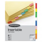 Insertable Tab Dividers, 3-Hold Punched, 8-Tab, 11 x 8.5, Buff, 1 Set