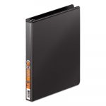 Heavy-Duty Round Ring View Binder with Extra-Durable Hinge, 3 Rings, 0.5" Capacity, 11 x 8.5, Black