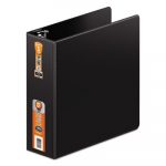 Heavy-Duty D-Ring Binder with Extra-Durable Hinge, 3 Rings, 3" Capacity, 11 x 8.5, Black