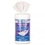 White Board Cleaner Wipes, Cloth, 8 x 6, White, 120/Canister, 6/Carton