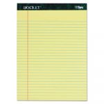 Docket Perforated Pads, Wide/Legal Rule, 8.5 x 11.75, Canary, 50 Sheets, 6/Pack