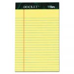 Docket Ruled Perforated Pads, Narrow Rule, 5 x 8, Canary, 50 Sheets, 6/Pack