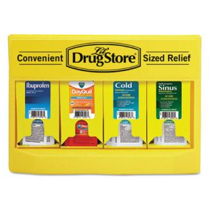 Cold and Flu Single Dose Dispenser, 170-Pieces, Plastic Case, Yellow/Black