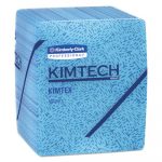 KIMTEX Wipers, 1/4 Fold, 12 1/2 x 12, Blue, 66/Box, 8 Boxes/Carton