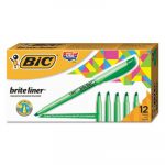 Brite Liner Highlighter, Chisel Tip, Fluorescent Green, Dozen