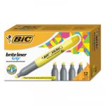 Brite Liner Grip Highlighter, Chisel Tip, Fluorescent Yellow, Dozen