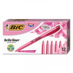 Brite Liner Highlighter, Chisel Tip, Fluorescent Pink, Dozen
