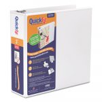 QuickFit Round-Ring View Binder, 3 Rings, 3" Capacity, 11 x 8.5, White