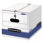 STOR/FILE Extra Strength Storage Box, Letter/Legal, White/Blue, 12/Carton