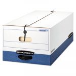 LIBERTY Heavy-Duty Strength Storage Box, Legal, White/Blue, 4/Carton
