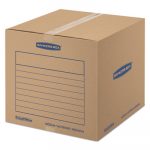 SmoothMove Basic Moving Boxes, Medium, Regular Slotted Container (RSC), 18" x 18" x 16", Brown Kraft/Blue, 20/Bundle