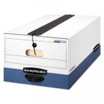 LIBERTY Plus Storage Box, Legal, String/Button, White/Blue, 12/Carton