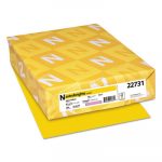 Color Cardstock, 65lb, 8.5 x 11, Solar Yellow, 250/Pack