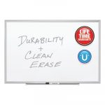 Classic Series Porcelain Magnetic Board, 96 x 48, White, Silver Aluminum Frame