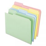Pastel Colored File Folders, 1/3-Cut Tabs, Letter Size, Assorted, 100/Box