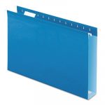 Extra Capacity Reinforced Hanging File Folders with Box Bottom, Legal Size, 1/5-Cut Tab, Blue, 25/Box