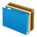 Extra Capacity Reinforced Hanging File Folders with Box Bottom, Legal Size, 1/5-Cut Tab, Assorted, 25/Box