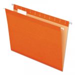 Colored Reinforced Hanging Folders, Letter Size, 1/5-Cut Tab, Orange, 25/Box
