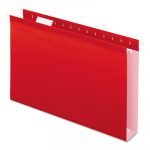 Extra Capacity Reinforced Hanging File Folders with Box Bottom, Legal Size, 1/5-Cut Tab, Red, 25/Box