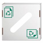Waste and Recycling Bin Lid, Paper, White, 10/Carton