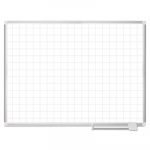 Platinum Plus Magnetic Porcelain Dry Erase Board, 2 x 2 Grid, 48 x 36, Aluminum