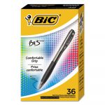 BU3 Retractable Ballpoint Pen, Medium 1 mm, Black Ink/Barrel, 36/Pack