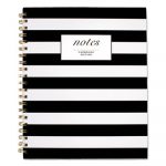 Black & White Striped Hardcover Notebook, 1 Subject, Wide/Legal Rule, Black/White Stripes Cover, 11 x 8.88, 80 Pages