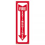 Glow-In-The-Dark Safety Sign, Fire Extinguisher, 4 x 13, Red