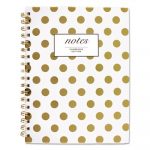 Gold Dots Hardcover Notebook, 1 Subject, Wide/Legal Rule, White/Gold Dots Cover, 9.5 x 7, 80 Pages