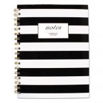 Black & White Striped Hardcover Notebook, 1 Subject, Wide/Legal Rule, Black/White Stripes Cover, 9.5 x 7.25, 80 Pages
