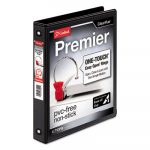 Premier Easy Open ClearVue Locking Round Ring Binder, 3 Rings, 1" Capacity, 11 x 8.5, Black