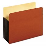 File Pocket w/ Tyvek, 5.25" Expansion, Letter Size, Redrope, 10/Box