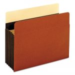 Heavy-Duty File Pockets, 5.25" Expansion, Letter Size, Redrope, 10/Box